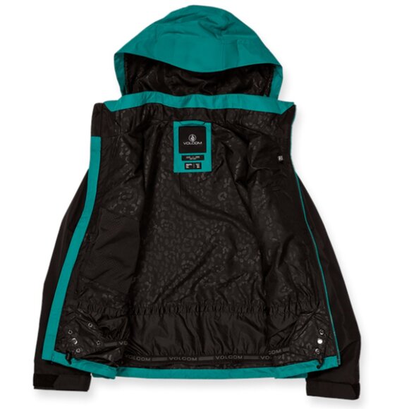 Volcom Women's Large Kimball Jacket Teal Black NWT Ski Snowboard Removable Hood - Picture 10 of 11